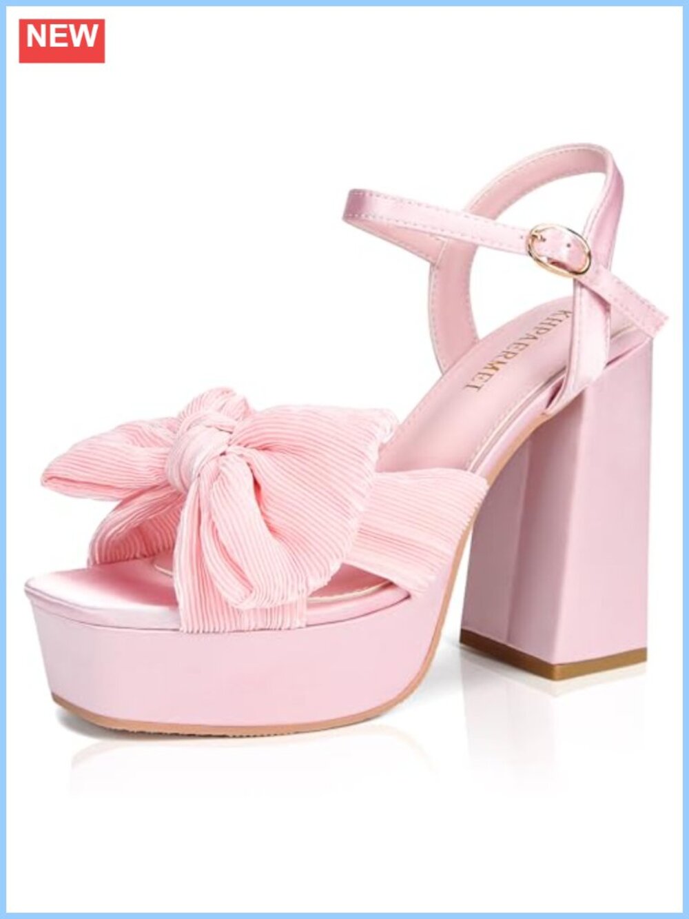 Chunky Platform Heeled Sandals with Bow Knot for Women